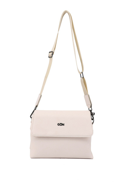 GÖNDERİ(R) حقيبة كتف نسائية باللون البيج بحزام طويل