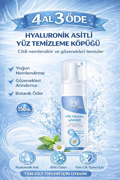 Carino E Bella Yüz Temizleme Köpüğü Arındırıcı, Nemlendirici, Kuru, Karma, Ya...