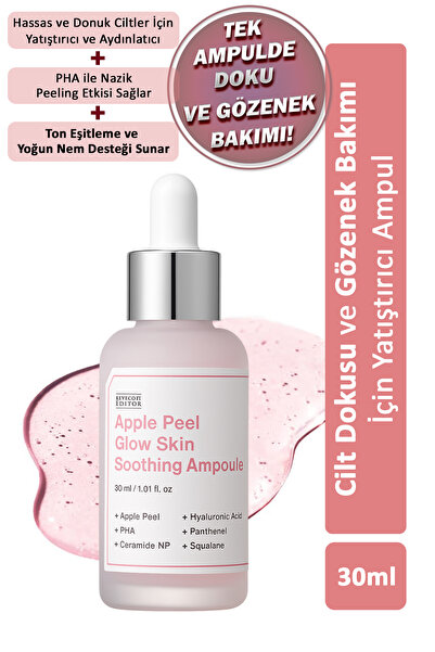 SUNGBOON EDITOR Apple Peel Glow Skin Soothing Ampoule / Cilt Dokusu ve Gözene...