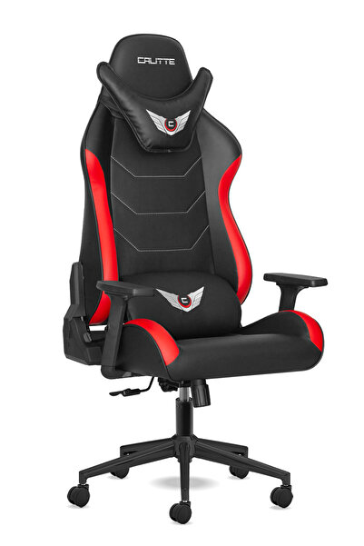 Calitte Profesyonel Deri Oyuncu Koltuğu | Supra Sp | Kırmızı Siyah