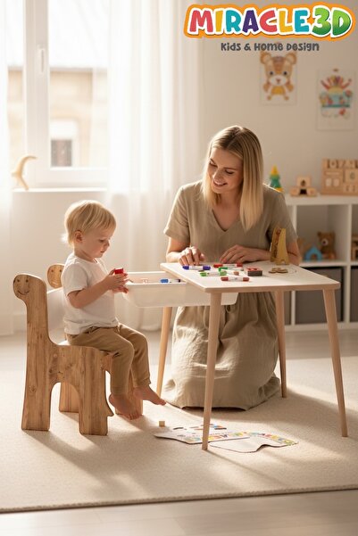 MİRACLE 3D Çocuk Çalışma Masası Ve Sandalye, Aktivite Masası