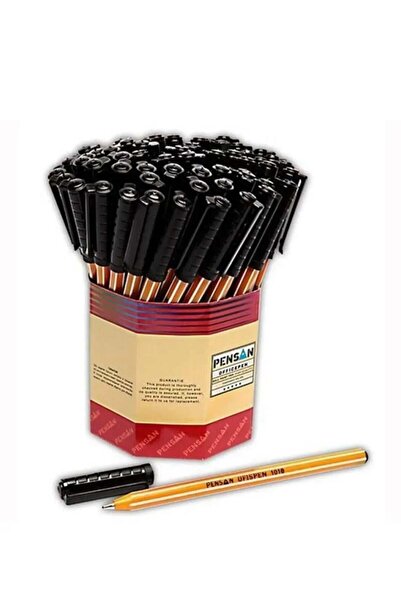 Pensan قلم حبر جاف 1010 أوفيس بن 1 ملم أسود علبة تحتوي على 60 قلم