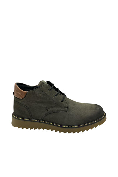 JAMES FRANCO 6210 44858 Anthracite Genuine Leather Men's Boots Khaki Green