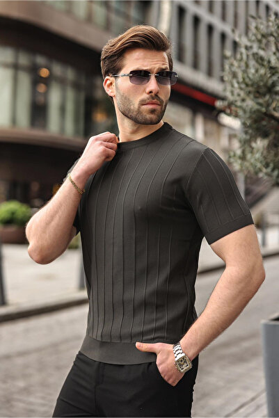 Madmext Erkek Antrasit Tişört 5684