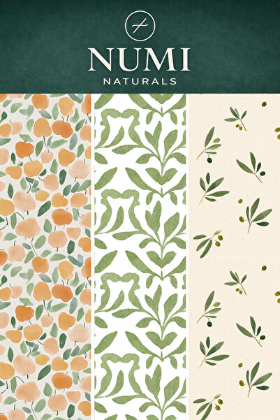 Genel Markalar Balmumu Gıda Saklama Bezleri – Premium 3’lü Set (30×30 cm) - Olive & Citrus Serisi