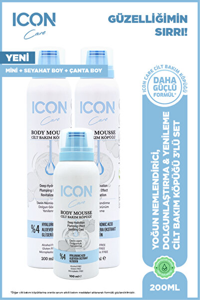 ICON Care HYALURONIC ACID CİLT BAKIM KÖPÜĞÜ 200+200+100 ML