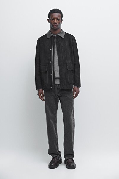 Massimo Dutti Süet cep detaylı ceket