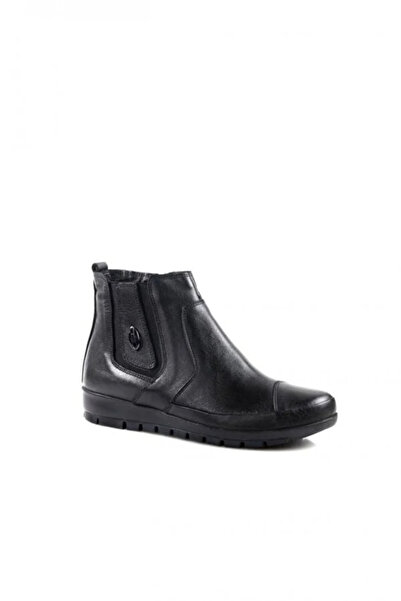 Scavia 501 Ortopedik Hakiki Deri Kadın Botu Siyah