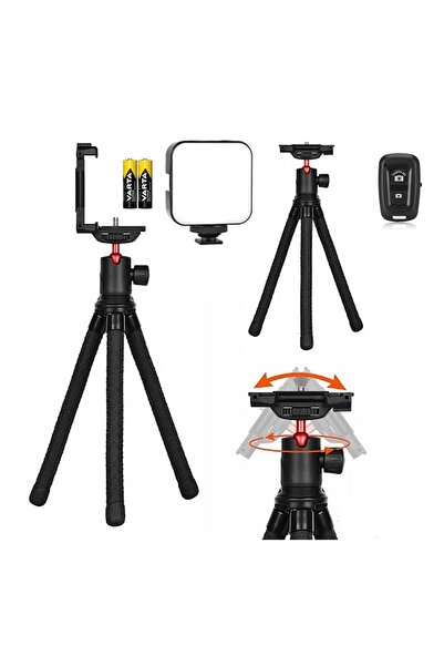 Kingjoy KT-660 Aynasız Fotograf Makinesi ve Telefon Uyumlu Ahtapot Esnek Trip...