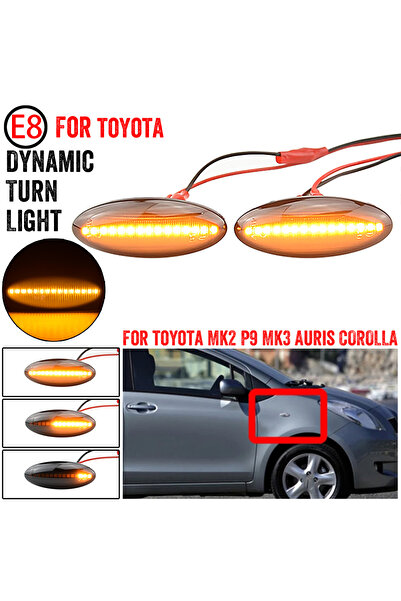 Choice إشارة انعطاف جانبية ديناميكية LED سوداء اللون لسيارات تويوتا يارس، كور...