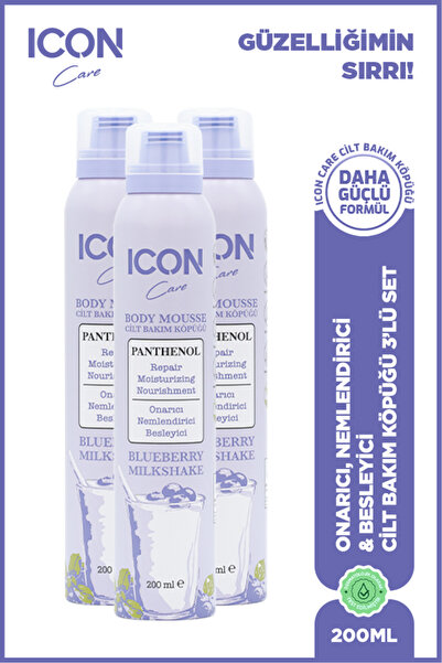 ICON Care Cilt Bakım Köpüğü Blueberry & Mılkshake 3'lü Set