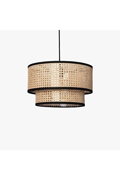 Emg DesiGn Doğal Hazeran Rattan 2 Katlı Pasta Sarkıt Avize Çocuk Odası Yatak Odası Salon Mutfak Hol