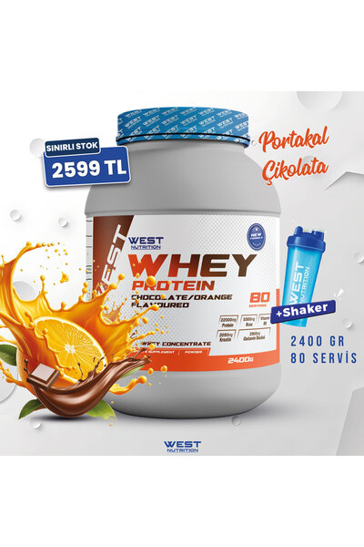 West Nutrition Whey Protein Tozu 2400 gr 80 Servis Çikolata & Portakal Aromalı