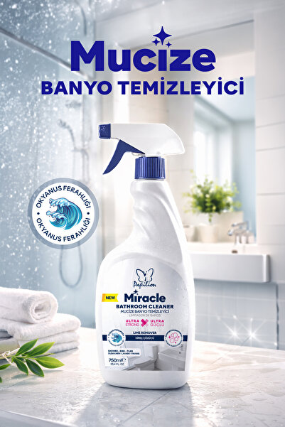 Papilion Mucize Banyo Temizleyici 750 ml Güçlü Kireç ve Sabun Kalıntısı Çözüc...