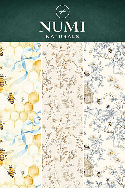 Genel Markalar Balmumu Gıda Saklama Bezleri – Premium 3’lü Set (30×30 cm) - Honey Garden