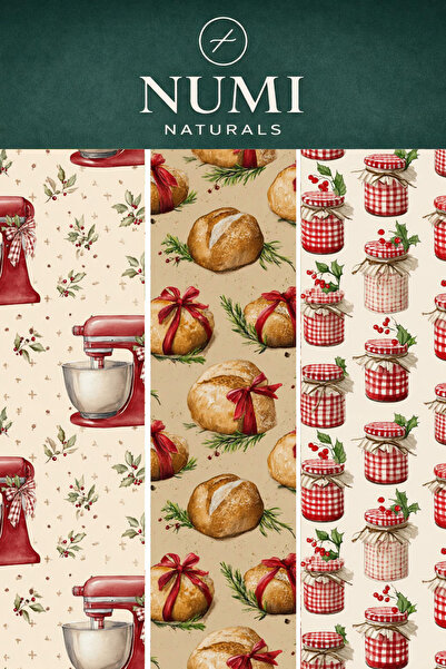 Genel Markalar Balmumu Gıda Saklama Bezleri – Premium 3’lü Set (30×30 cm) - Country Pantry Serisi