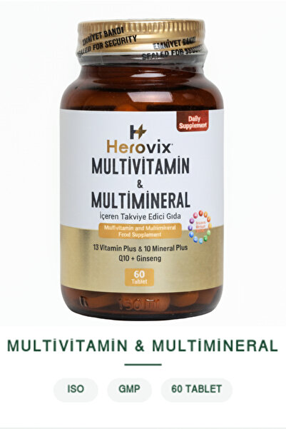 Herovix Multivitamin & Multimineral – Günlük Enerji,Bağışıklık ve Zindelik De...