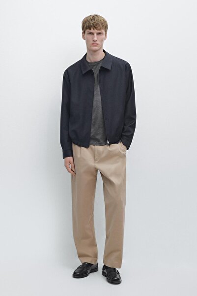 Massimo Dutti Kazayağı desenli yün ceket