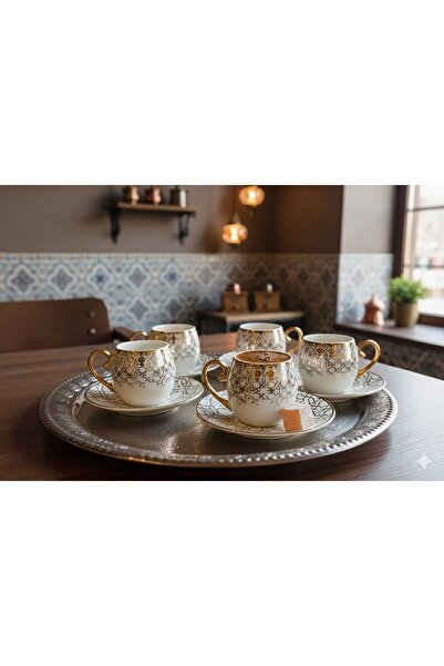 Paçi 6 Kişilik Darla Yaldızlı Kahve Fincanı