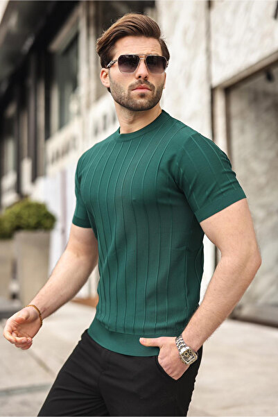 Madmext Erkek Nefti Yeşili Tişört 5684