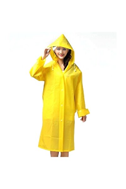 Firstmaster 0,13 Mikron Süperlüks Sarı Renk EVA Su Geçirmez Yağmurluk Pardesü