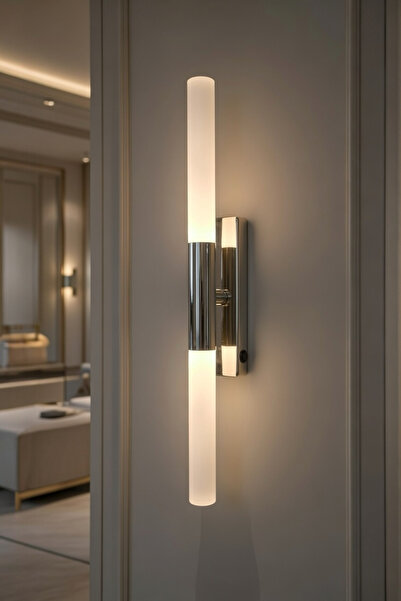 Nazik Aydınlatma Perla Modern Krom Günışığı Ledli Pilli ve Elektrikli Duvar A...