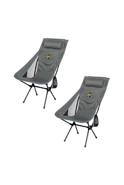 Funky Chairs Sky Ultralight Katlanabilir Kamp Sandalyesi Gri 2 Adet