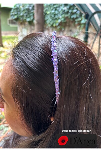 Darya DD375 Mor Kalp Pullu Işıltılı İnce Taç