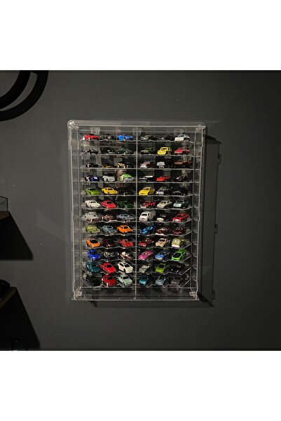 hazer case 72 Capacity Plexiglass Covered Display Shelf Diecast Car 1:64 Scale