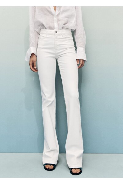 MANGO Woman Fiona orta belli flare jean pantolon