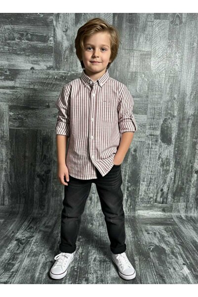 Yavrumsa Set cămașă și pantaloni din in dungi