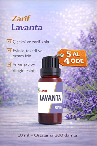 KIRINTI 2000 Lavanta Kokulu Esansı 10 ml – Buhurdanlık, Difüzör ve Oda Kokusu