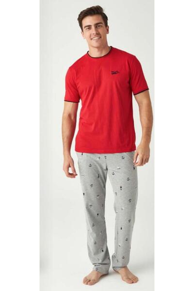 Mod Collection 3410 Чоловічий велосипедний комір з короткими рукавами піжамни...