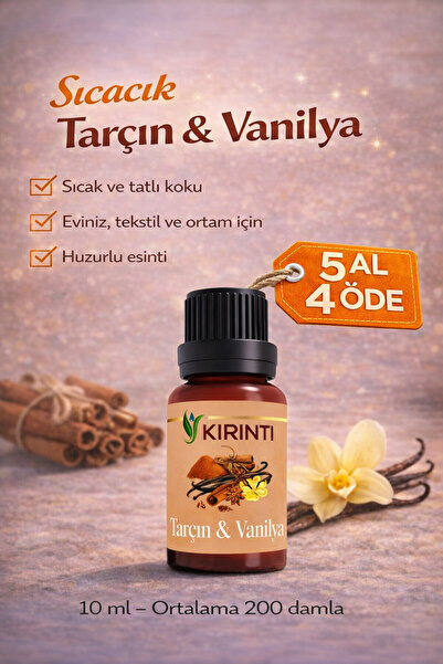 KIRINTI 2000 Tarçın & Vanilya Kokulu Esansı 10 ml – Buhurdanlık, Difüzör ve O...