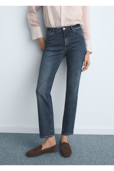 MANGO Woman Orta bel slim jean pantolon