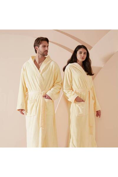 REEFI Modern hooded bathrobe - lemon - M