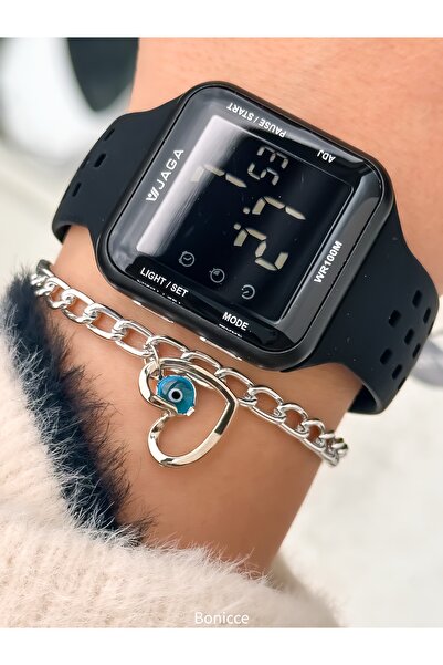 Jaga Black Silicone Cord, Waterproof (Suitable for Pool, Sea Use) Digital Wom...