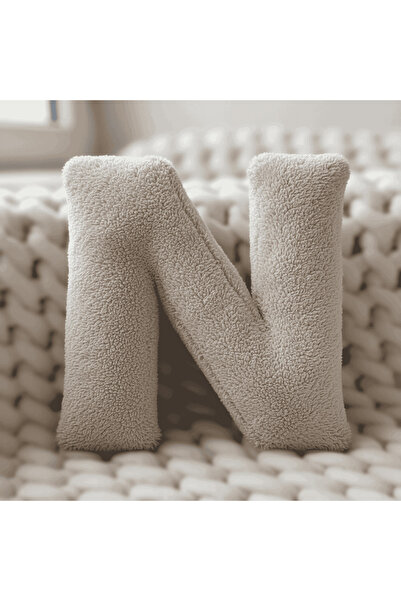 Woodesk Λίτερα, Γράμμα Ν, Μαξιλάρι, Μαξιλάρι ριχτάρι, Γεμιστό με ίνες, Ύφασμα...