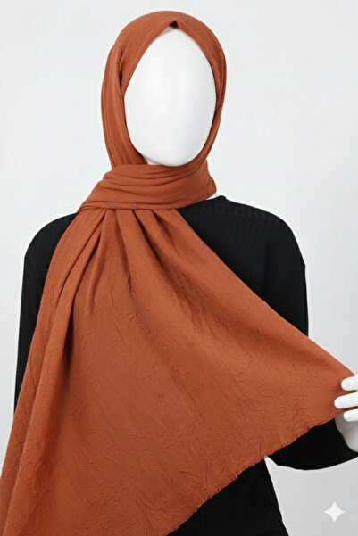 karanfil TESETTÜR KADIN KİREMİT RENGİ BAMBU KRAŞ ŞAL