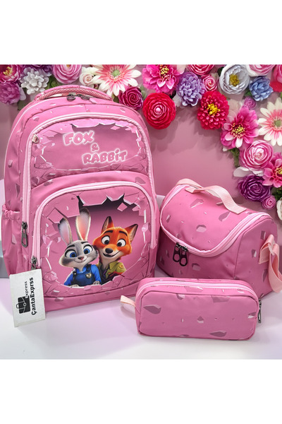 ÇantaExpress Set de 3 rucsacuri pentru fete pentru școala primară, cu model c...