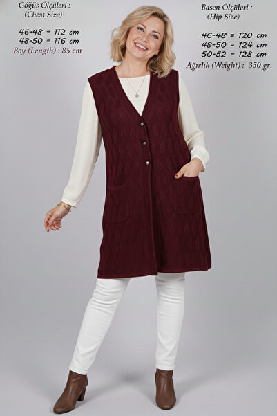 Laden Special Knitwear Large Size Seasonal Spring Thin Long Mother Burgundy W...