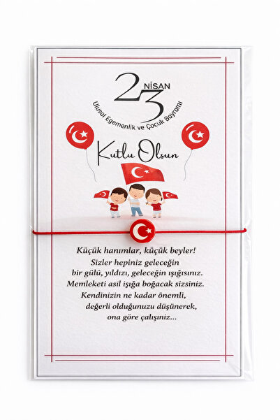 Hanne Gift Box HANNE GİFT BOX 5 adet Türk bayraklı bileklikli 23 Nisan hediyesi