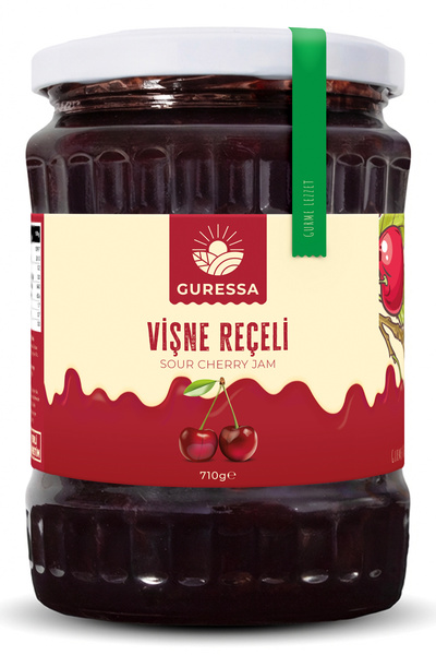 GURESSA Vişne Reçeli 710 Gr (Bütün Meyveli & Kahvaltılık)