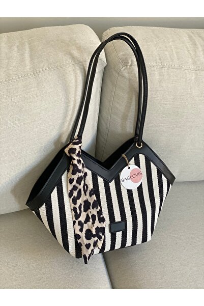 BAGLOVİS SEZON NOU GEANT DE UMĂR PENTRU FEMEI CU EșARFĂ ȘI DETALIU DE PAIE