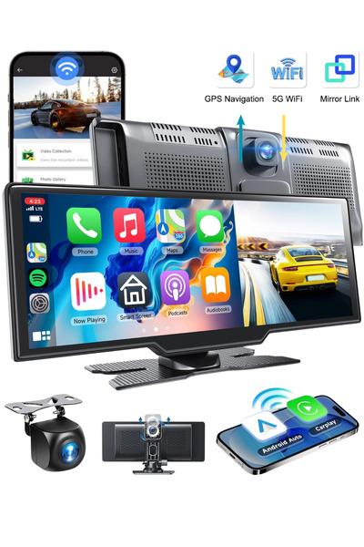 SONREİR 4k Carplay 128gb Araç İçi Güvenlik Kamerası 10.2'' Ekran Ön & Arka K...