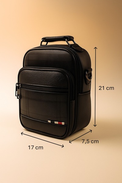 Newish Polo Poštarska ruka Torba za rame Karirano Prirodna koža bez kućišta -...