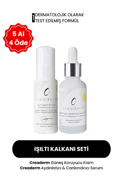 CREADERM Güneş Koruyucu Kremspf 50 & Vitamin C Aydınlandırıcı Canlandırıcı Set