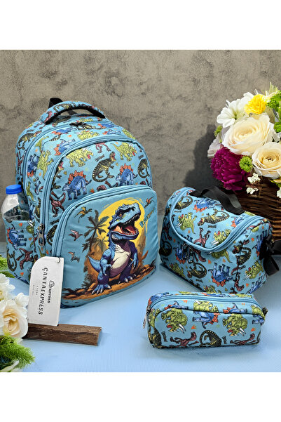 Bevitton Динозавр з малюнком, 3-комплектний набір, шкільний рюкзак для хлопчи...