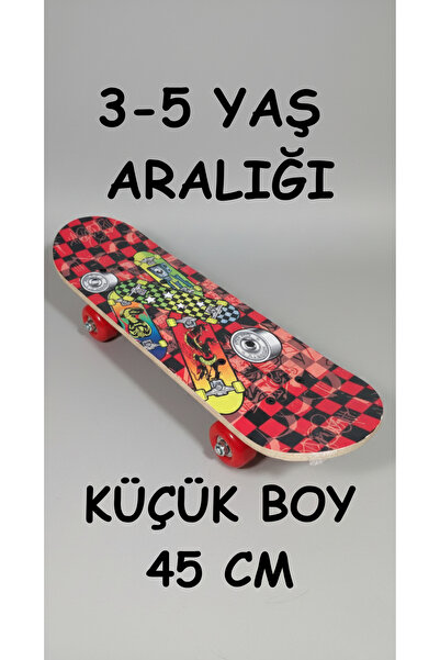 Furkan Toys Ahşap Kaykay Küçük Boy 45cm Başlangıç (3-5 yaş)