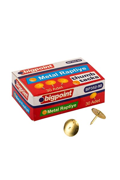 Bigpoint Συνδετήρες Μεταλλικοί Κίτρινοι (Ορειχάλκινοι) x 10 Κουτιά